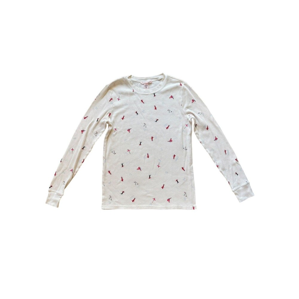 Victoria's Secret Thermal Pajama Apres Ski Print Long Sleeve Top Size S